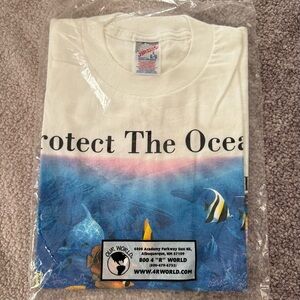 NEW Ocean Protection T-Shirt - Blue and White - Size Large